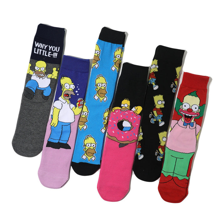 Wholesale Cartoon/ Anime Cotton Socks Mid-Calf