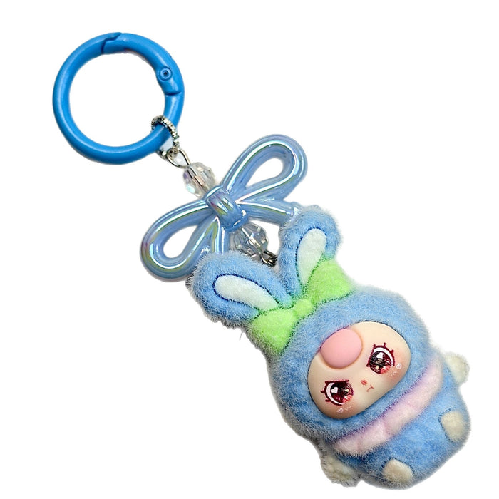 Wholesale Cute flocked doll accessories  cartoon-style keychains