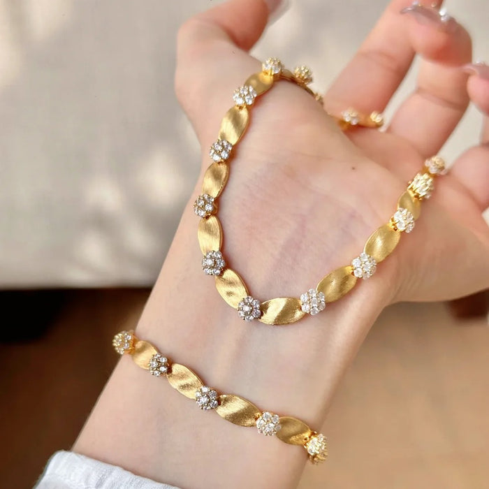 Wholesale Ribbon Brushed Geometric Bracelet Fashion Diamond Set Bracelet