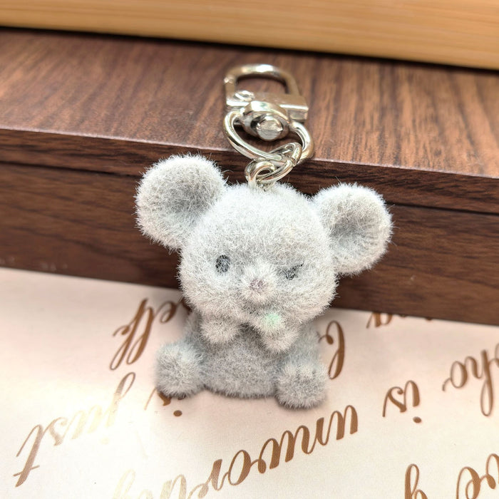 Wholesale Plush 3D Rabbit Penguin Bear Goat Animal Ornament Pendant DIY Cute Plush Earrings Keychain Accessories