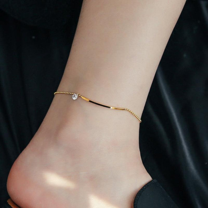 Wholesale Non-fading anklet,  trendy summer titanium steel anklet