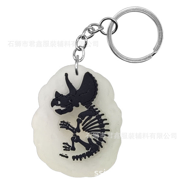 Wholesale Dinosaur Fossil Keychain  Pvc Luminous Keychain