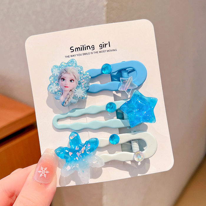 Wholesale A set of 3 cute resin cartoon hair clips for children.