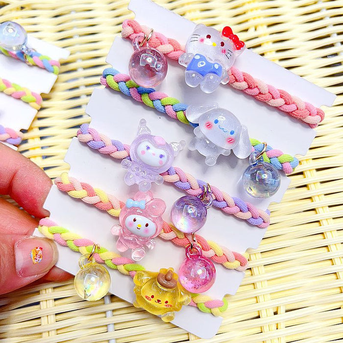 Wholesale 10PCS Children's Cartoon Luminous Bear Woven Hanging Beads Plastic Hair Rope JDC-HS-Yuwei002