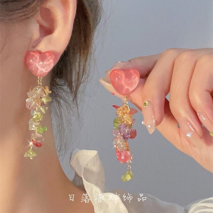 Wholesale Holiday style sunflower earrings exaggerated women' s seaside travel photo earrings