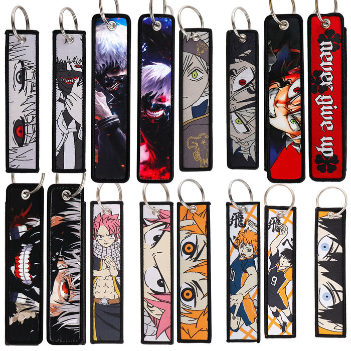 Wholesale Woven Label Keychain  Fabric Accessories Trendy Merchandise