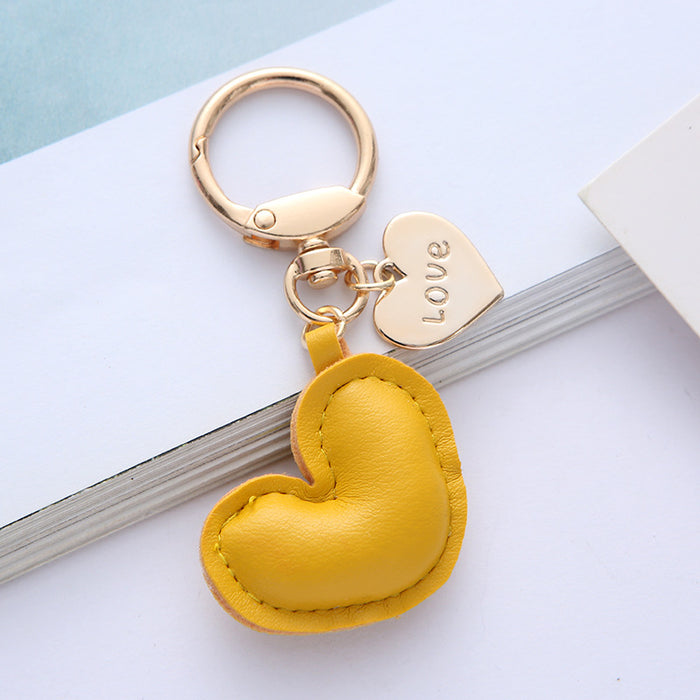Wholesale Leather Love Earphone Bag Key Chain Luggage Bag School Bag Small Pendant