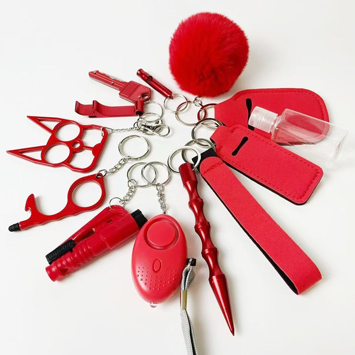 Wholesale Black Alloy Multifunctional 13 Piece Self Defense Keychain Set Outdoor Keyring Gift Everyday Carry Resale