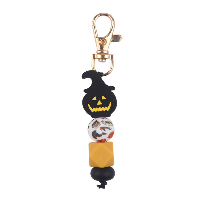 Wholesale Halloween Silicone Bead Keychain JDC-KC-GuangTian038