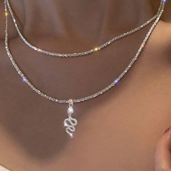 Wholesale Trendy Water Wave Star Necklace Copper Silver Electroplated Fashion Jewelry Accessory