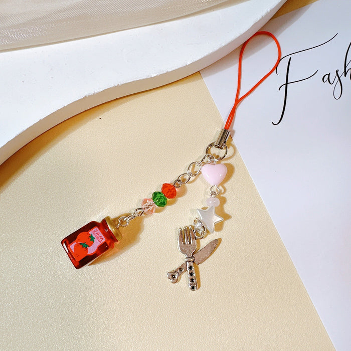 Wholesale Beaded Pendant Cute Girl Heart Mobile Phone Chain Bag Accessories