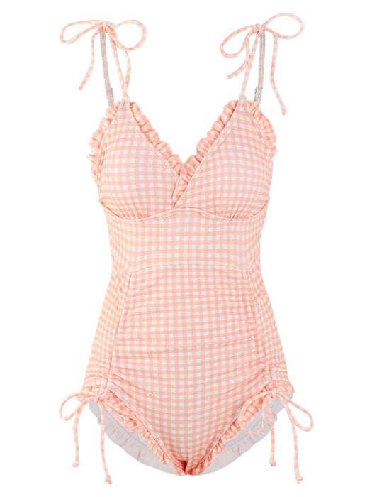 Wholesale Drawstring sling connected triangle style hot spring vacation swimsuit