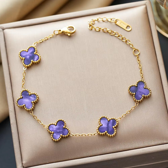 Wholesale Four leaf clover bracelet wholesale jewelry accessories new accessories niche high-end sense