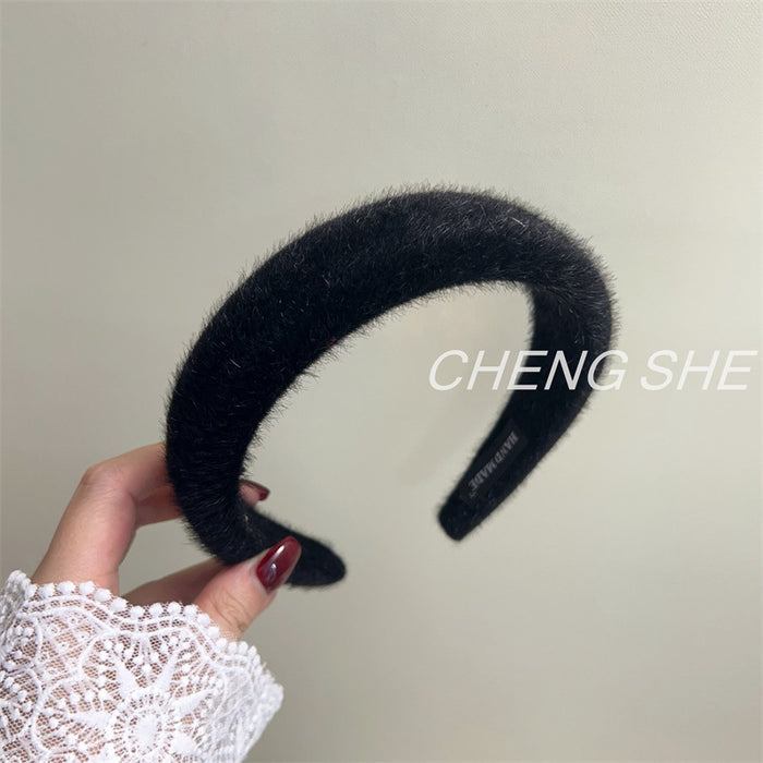 Wholesale Plush Sponge Hair Hoop New Style Temperament Pressed Hair Stamp