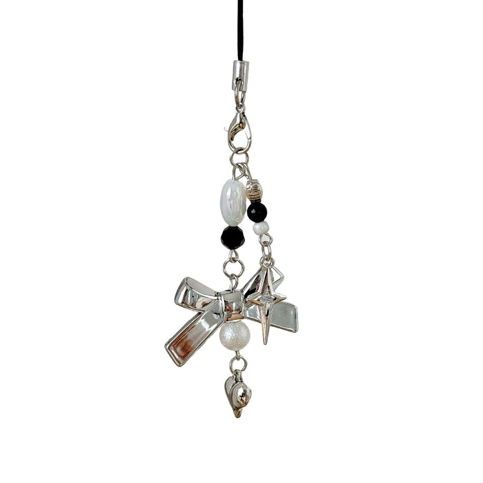 Wholesale Mobile Phone Chain silver Bow Joker Pendant