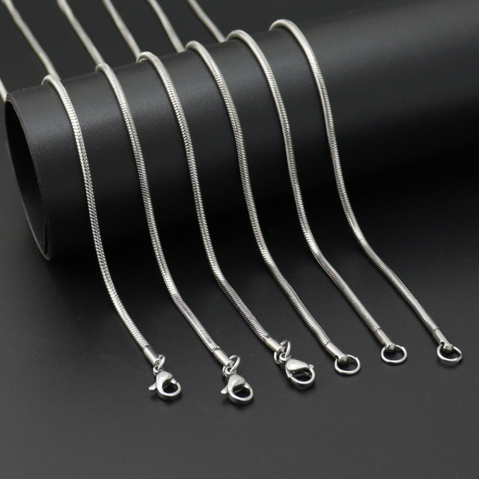 Wholesale Round snake bone chain, men's and women's necklace, titanium steel chain, collarbone chain, matching chain