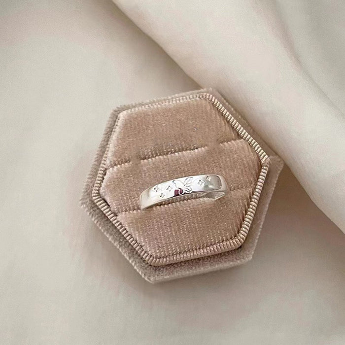 Wholesale Butterfly Zircon Ring Couple Set Simple, Fashionable, Versatile Handpiece with Adjustable Opening and Accessory Ring