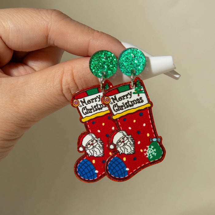 Wholesale Simple and unique acrylic Christmas earrings