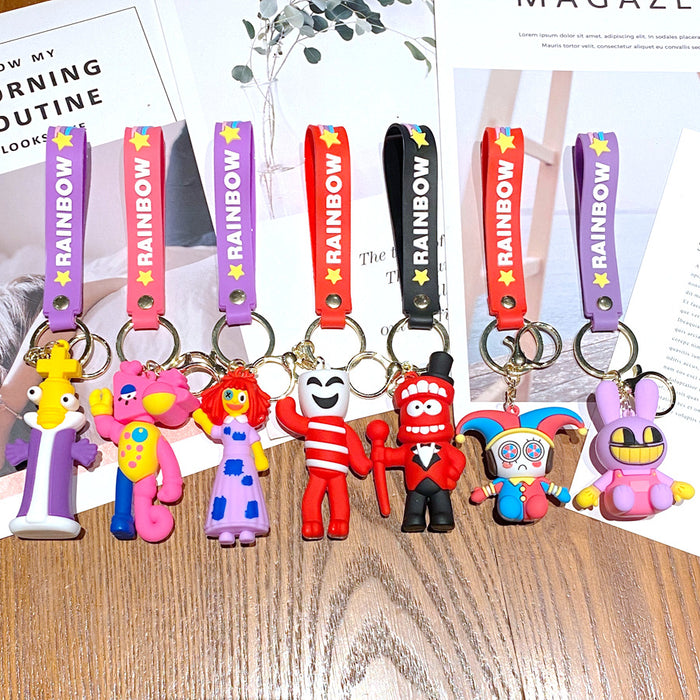 Wholesale Cartoon Digital Circus Keychain Pendant Clown Doll Accessories Couple Bag Key Chain Small Gift