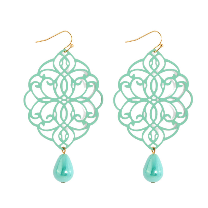 Wholesale Hollow out pendant made of iron sheet, spray painted acrylic pendant, earrings for girls, earrings