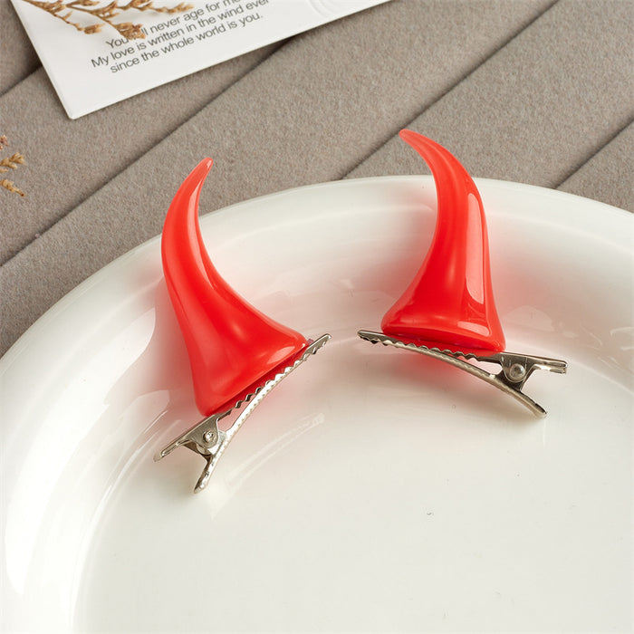 Wholesale  Little Devil Horn Hairpin Hair Accessories Hairpin DIY Female Duckbill Clip High-End Cute Ins Style Exquisite