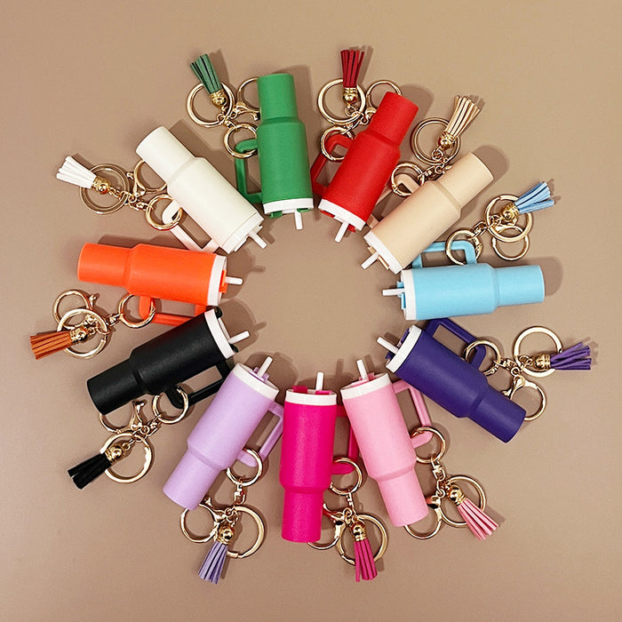 Wholesale Resin ice bullies cup keychain that can hold lip balm