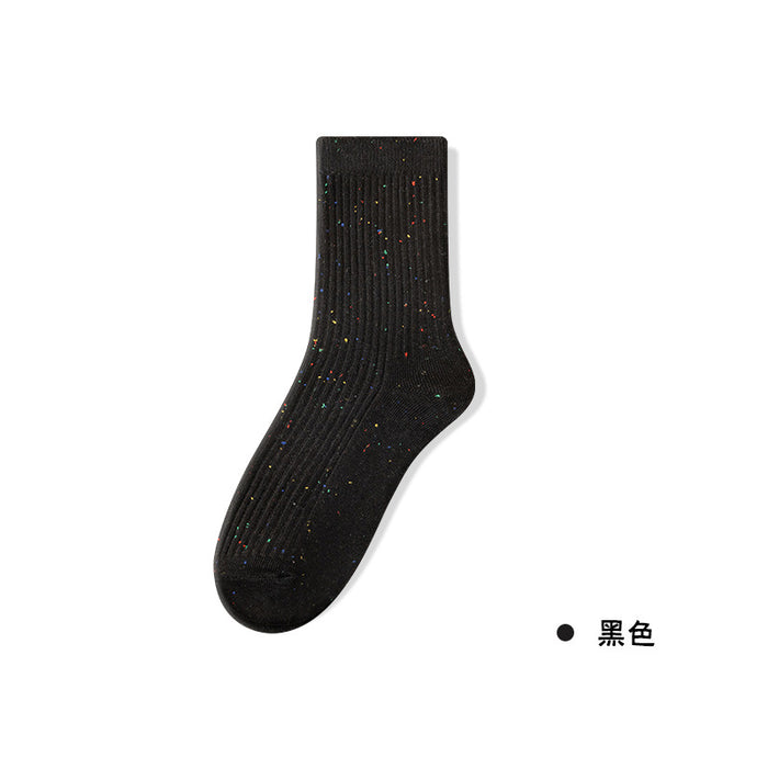 Wholesale Stacked socks made of pure cotton, thin socks with dotted yarn, long tube socks that are versatile and boneless, mid tube socks