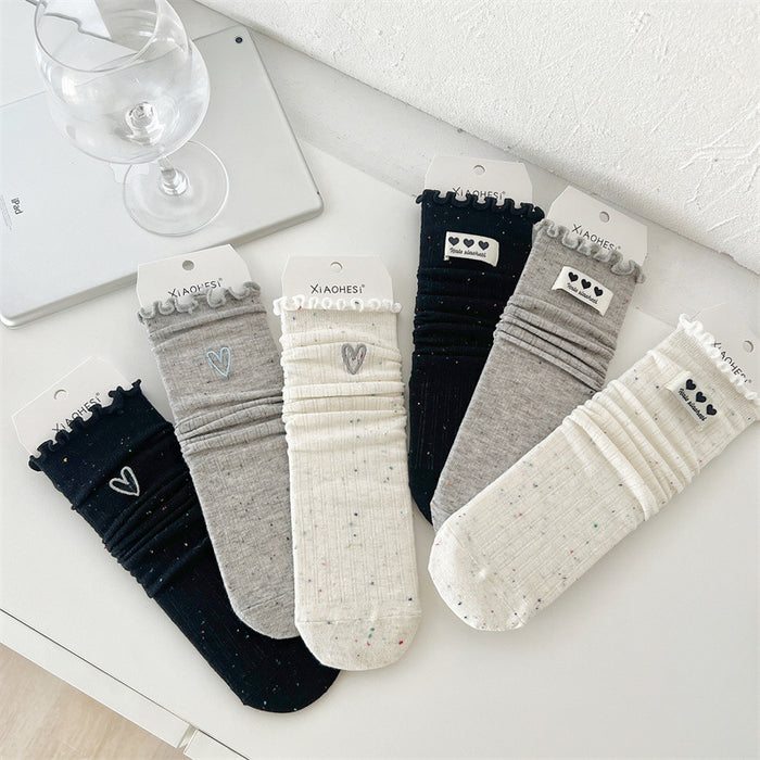 Wholesale New Socks, Children's Middle Socks, Love Cloth Label Accessories, Stacked Socks