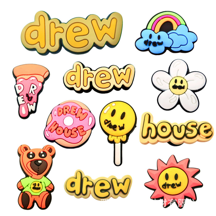 Wholesale Theme cartoon hole shoes, flower shoe buckles, DIY detachable shoe decoration accessories, PVC soft rubber in stock