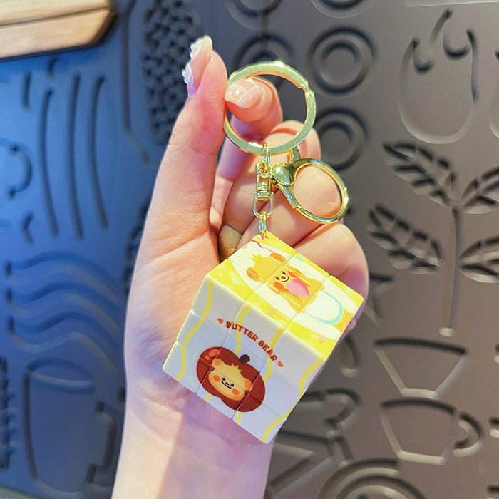 Wholesale Creative Rubik's Cube Keychain Cute and Playable Third Order Rubik's Cube Keychain Children's Bag Pendant Gift