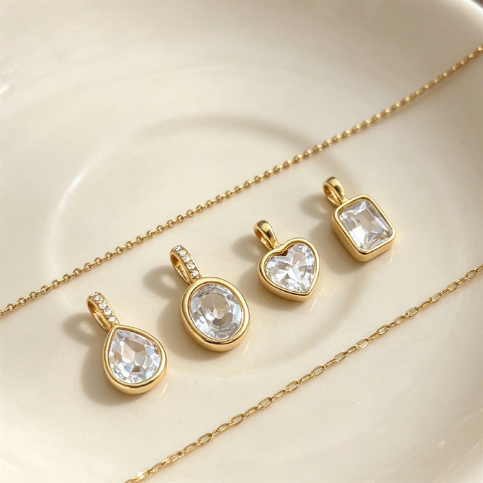Wholesale Modern Geometric Stainless Steel Love Pendant With Zircon Fashion Jewelry Accessory For Gift And Resale