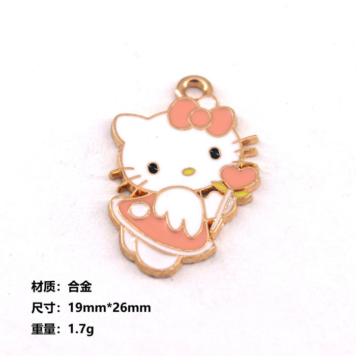 Wholesale 10pcs jewelry alloy cartoon  cat collection Princess earrings pendant necklace bracelet accessories cute keychain