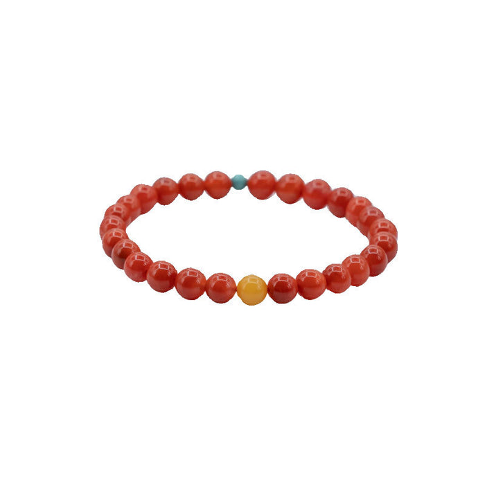 Wholesale Natural Red Agate Bracelet with Small Rice Beads and Multiple Circles