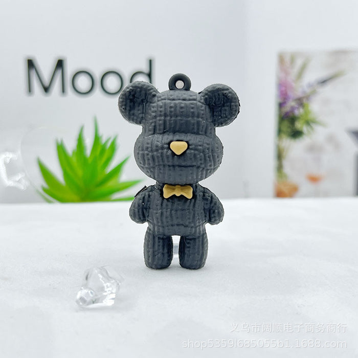 Wholesale Bear Key Chain Doll Pendant Collar Bear Key Chain Pendant Little Bear Key Chain Doll Pendant Cream Glue