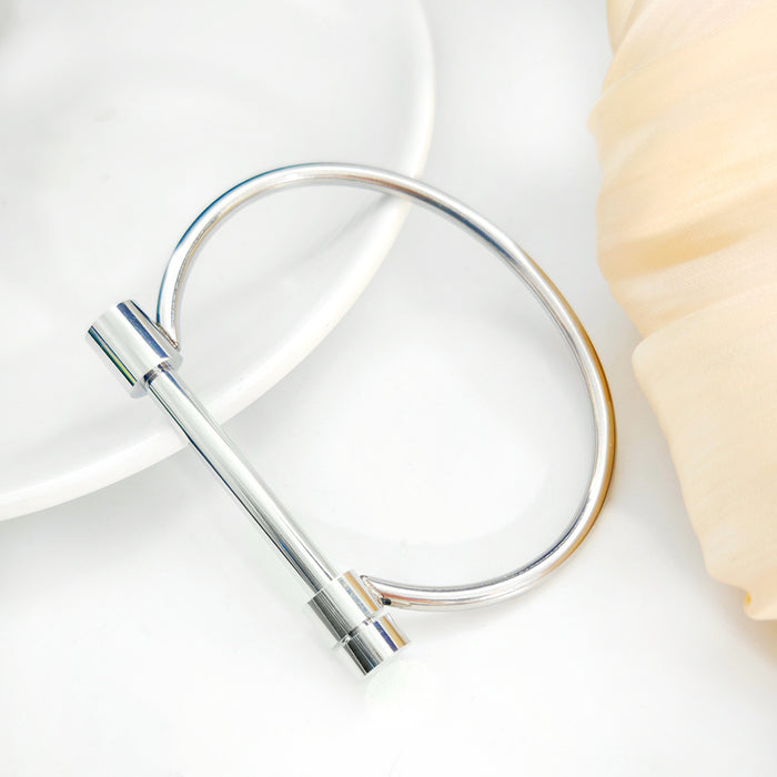 Wholesale Titanium steel horseshoe buckle bangle bracelet