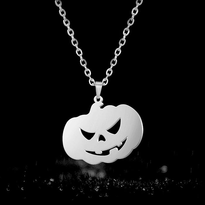 Wholesale Stainless Steel Ghost Demon Pumpkin Pendant Hollow Necklace JDC-NE-LiL003