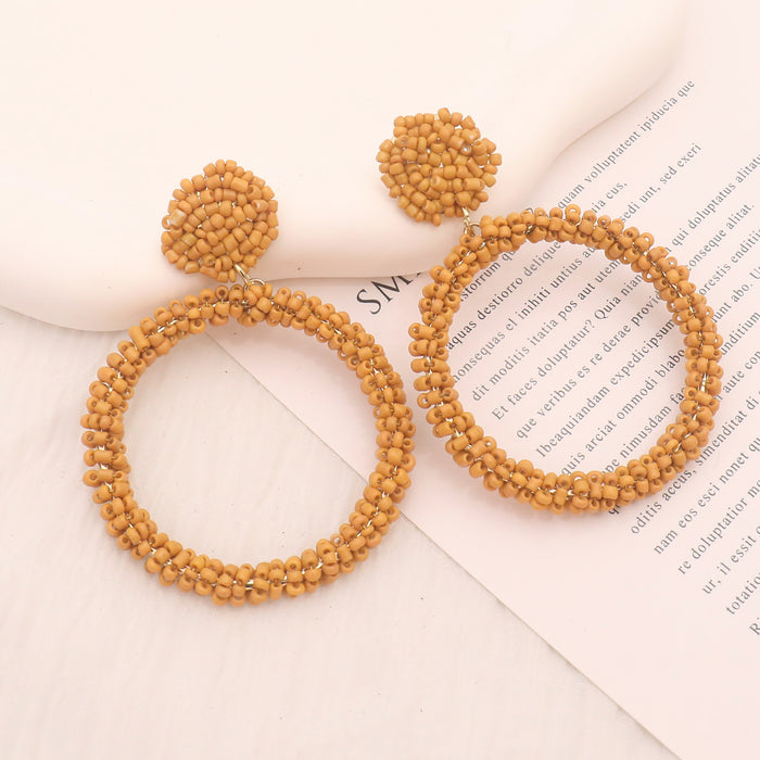 Wholesale Wholesale of colorful handmade beaded earrings with exaggerated personality for women
