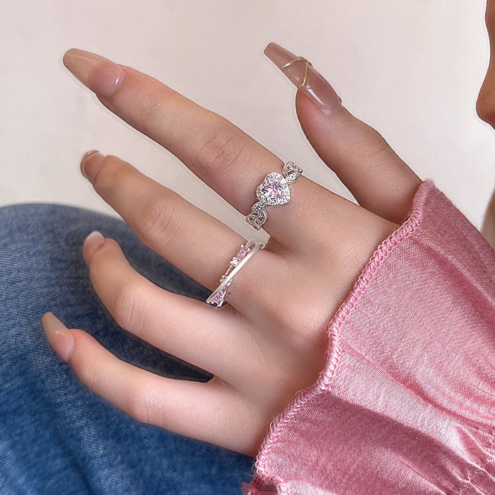 Wholesale Love studded diamond ring, high-end, niche, personalized, stylish ring