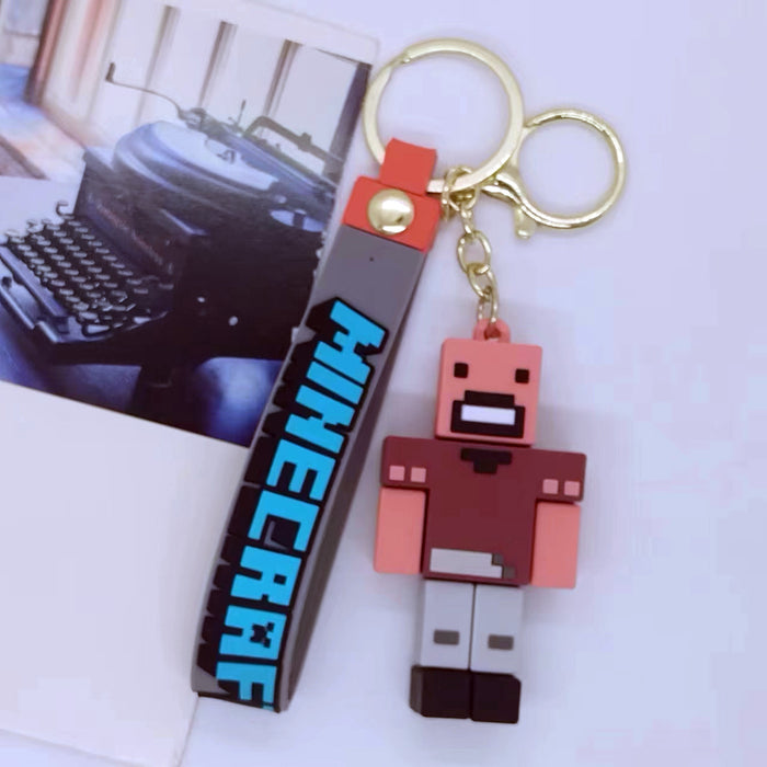 Wholesale Cartoon Block World Keychain Pendant Bag Car Keychain Accessory Gift