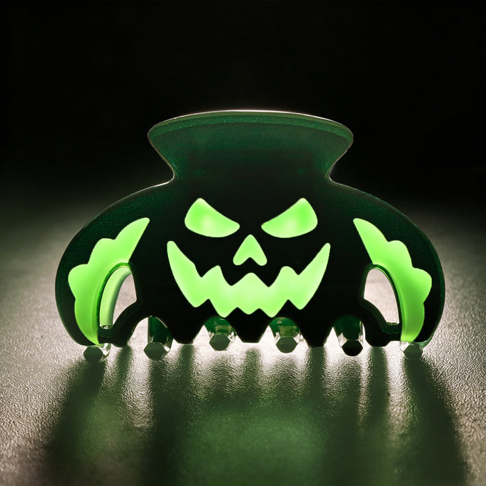 Wholesale Pumpkin Glow In The Dark Hollow Acrylic Claw Clip Dark Style Hair Accessory For Women