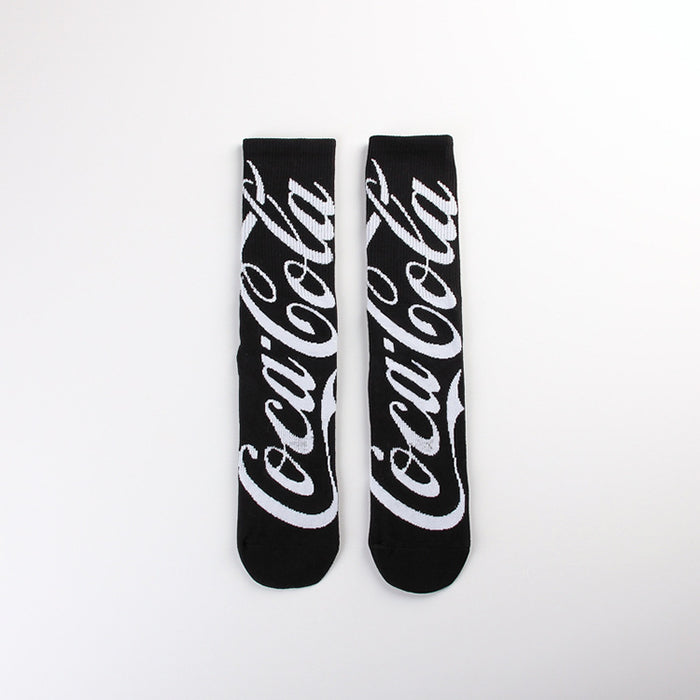 Wholesale Letter casual sports jacquard red youth mid tube socks trendy socks long socks