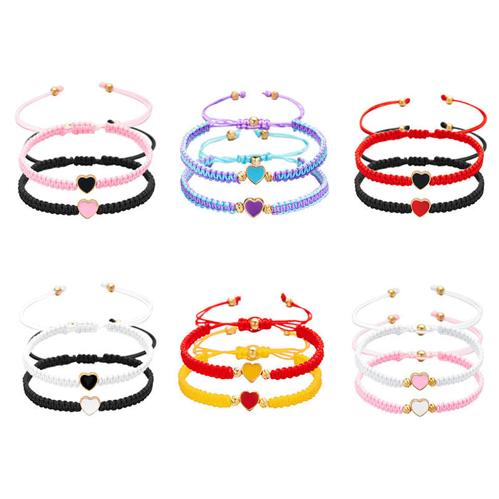 Wholesale  fashion oil dripping love hand-woven bracelet all-match