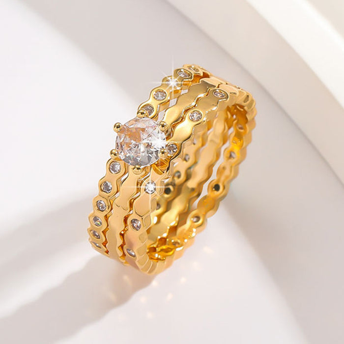 Wholesale Small niche design ring set, fashionable and high-end, light luxury index finger ring ring set