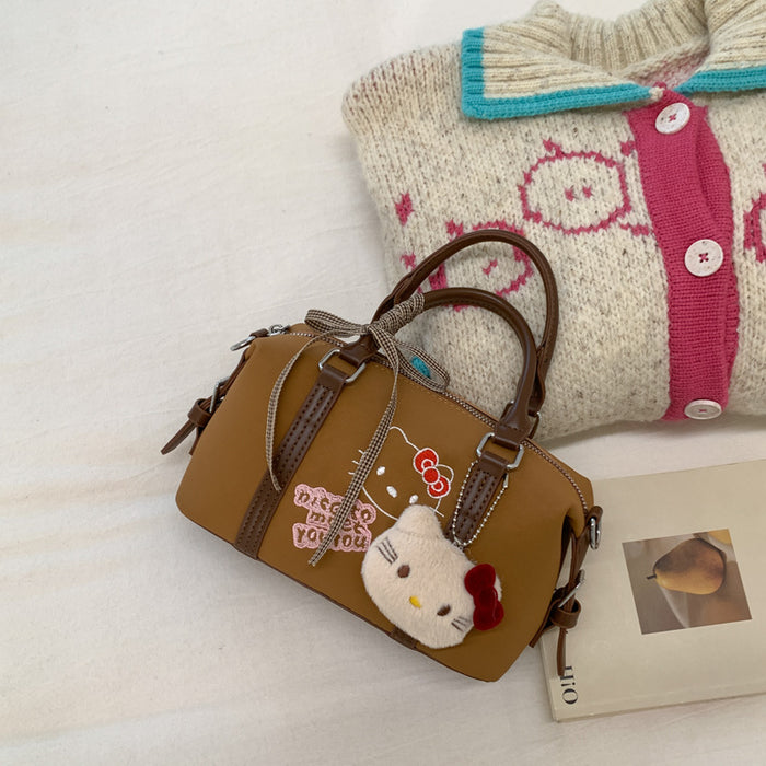 Wholesale Cute embroidered cartoon retro leopard print handbag