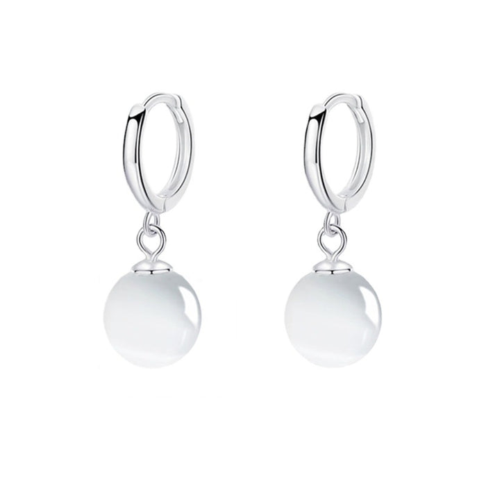 Wholesale  Retro new S925 sterling silver cat's eye stone earrings  temperament girls ear buckle jewelry