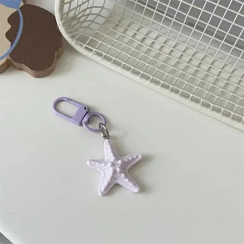 Wholesale Cute 3D Starfish Keychain Cartoon Bag Charm Gift Summer Accessory