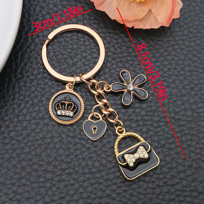 Wholesale Oil-dripped rose red lips alloy keychain