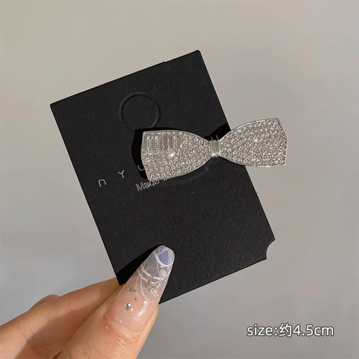 Wholesale  rhinestone star hairpin female bow love side clip duckbill clip forehead bangs clip simple hairpin head