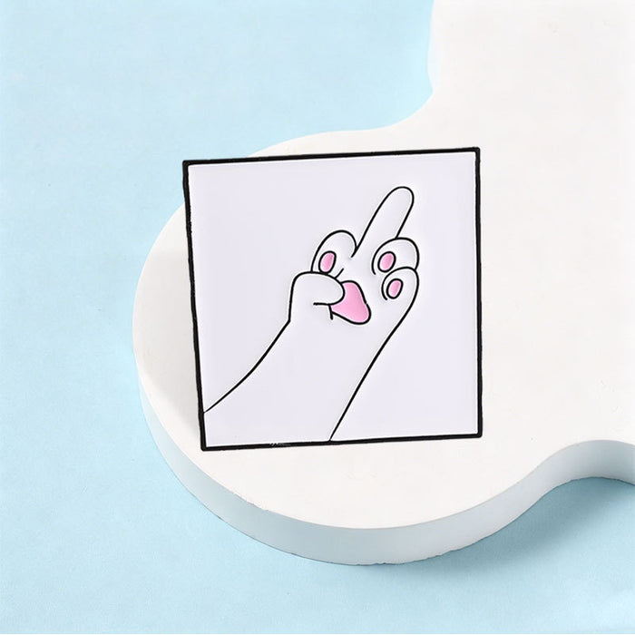Wholesale Funny Cat Paw Middle Finger Zinc Alloy Enamel Brooch Pin Trendy Everyday Fashion Accessory Gift