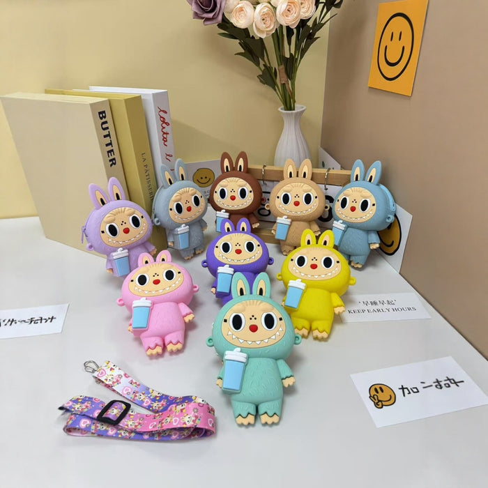 Wholesale Children's bag silicone pull-on cartoon crossbody bag boys and girls coin purse coin storage bag